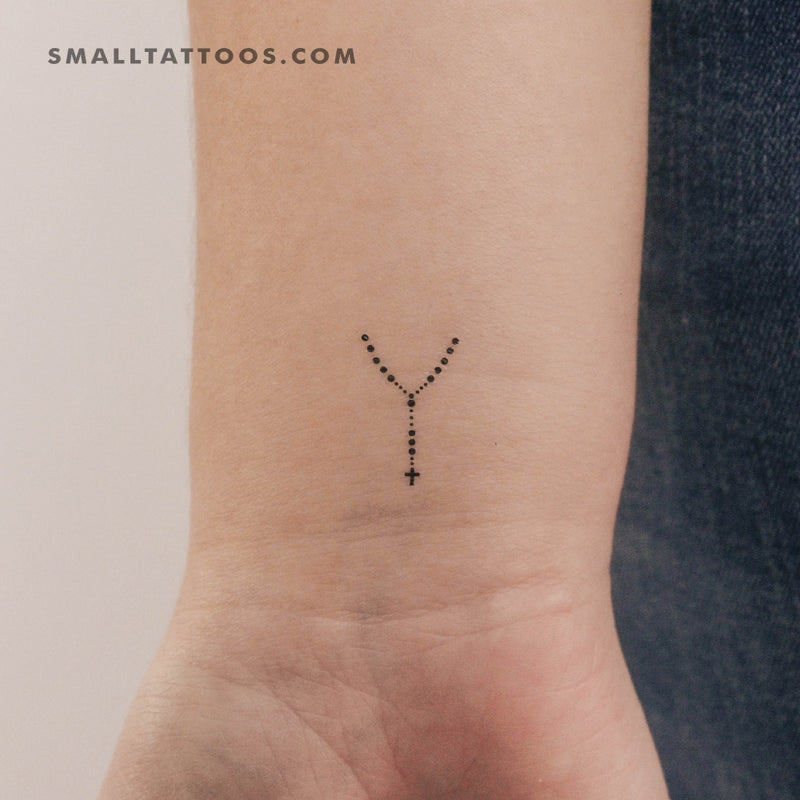 delicate rosary tattoos for spiritual expression.