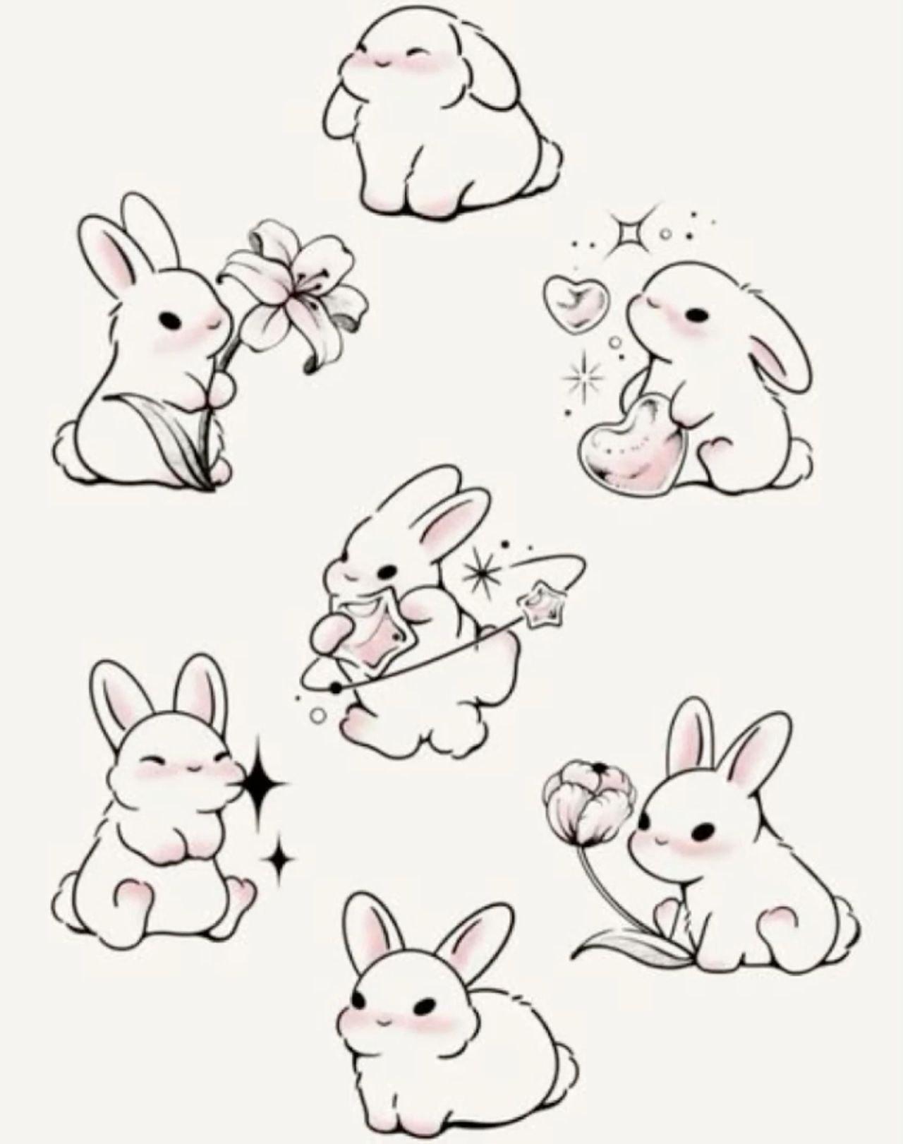 delicate small bunny tattoo designs