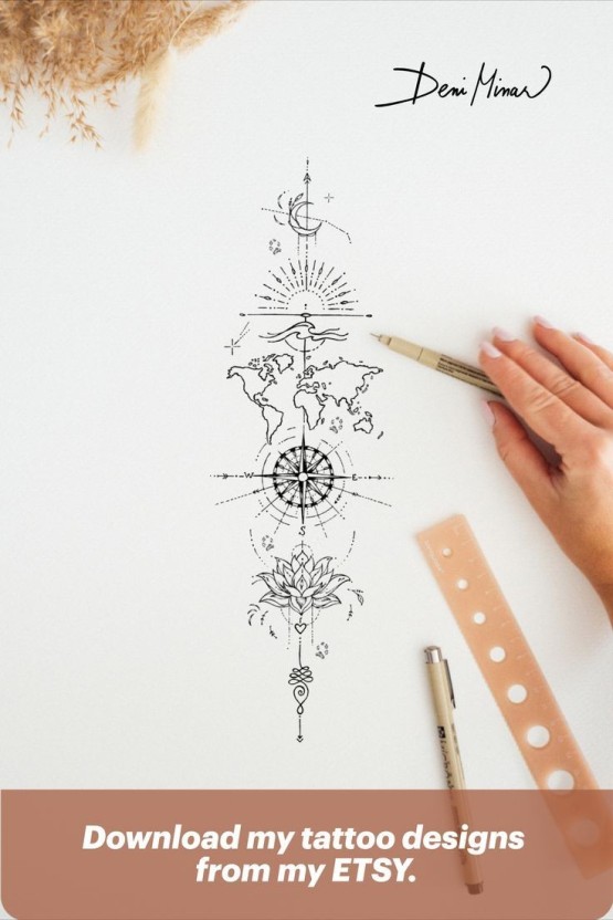 delicate small compass tattoo options