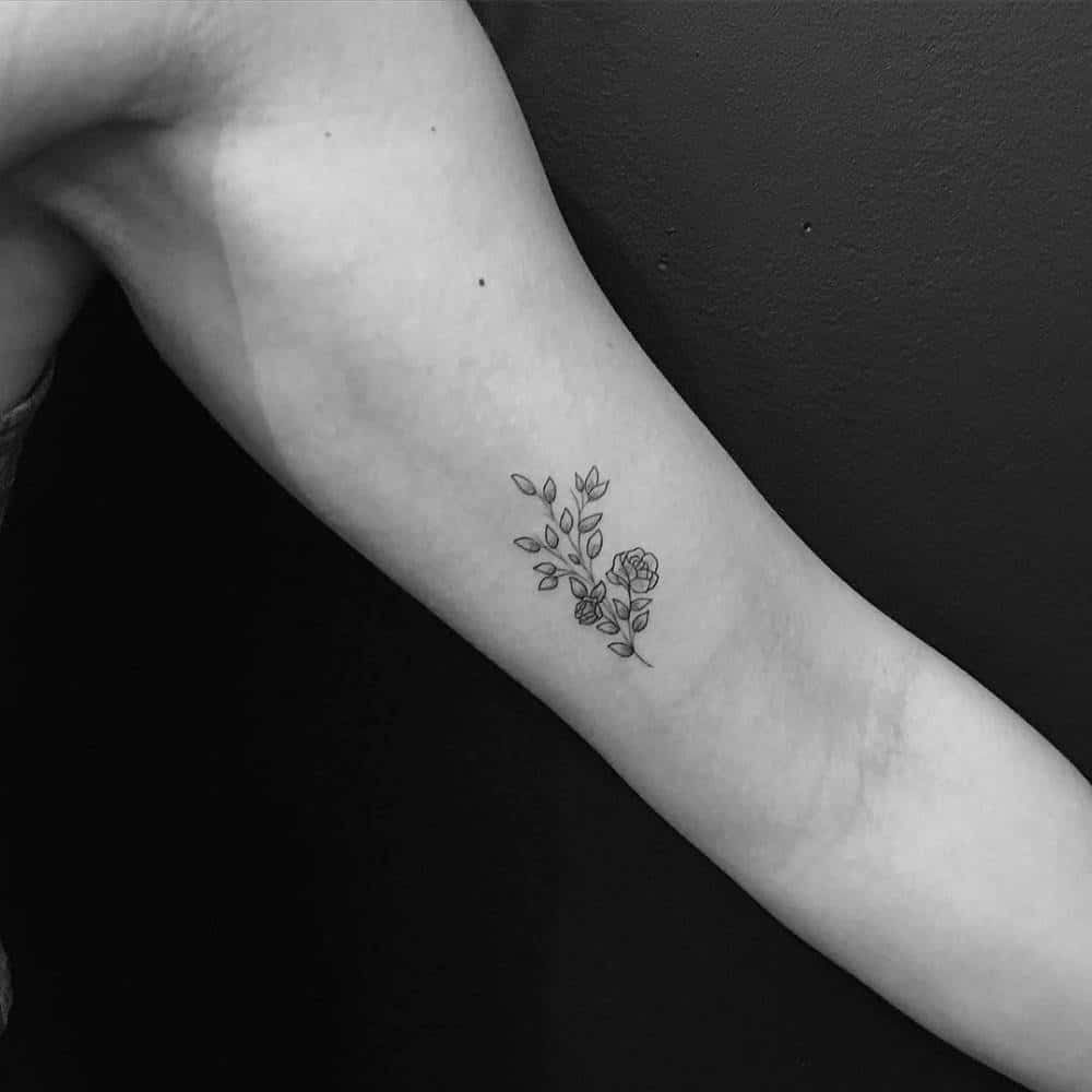 delicate small inner bicep tattoo concepts