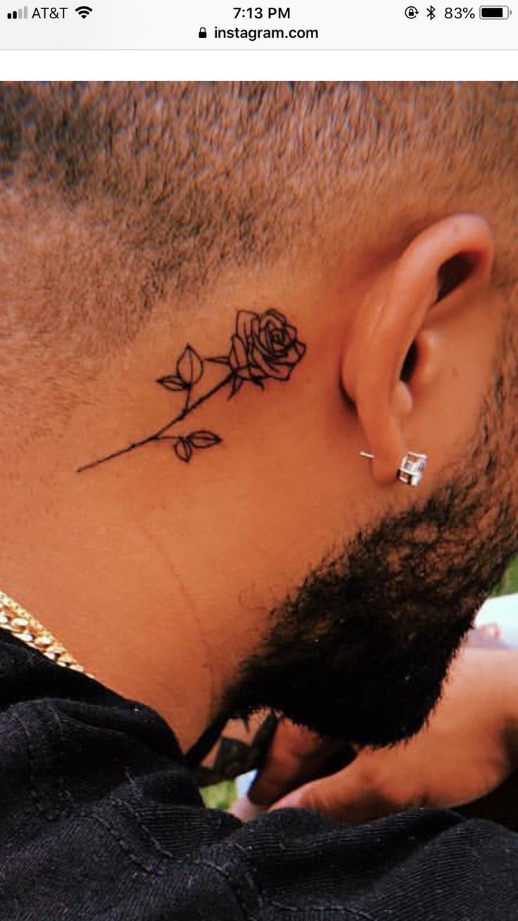 delicate small rose neck tattoos