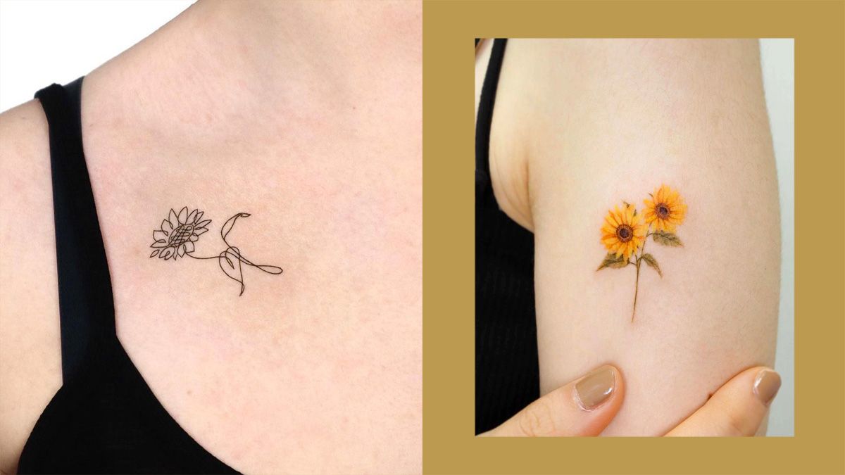 delicate small sunflower tattoo placements