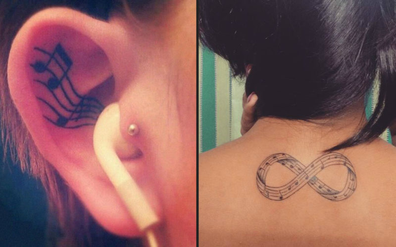 delicate tattoos for musicians