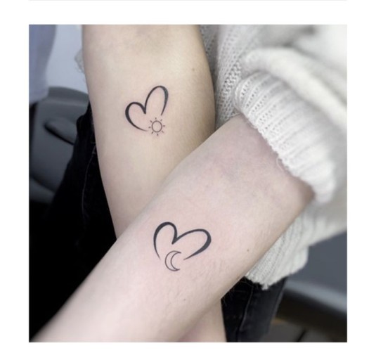 delicate twin flame tattoo artwork