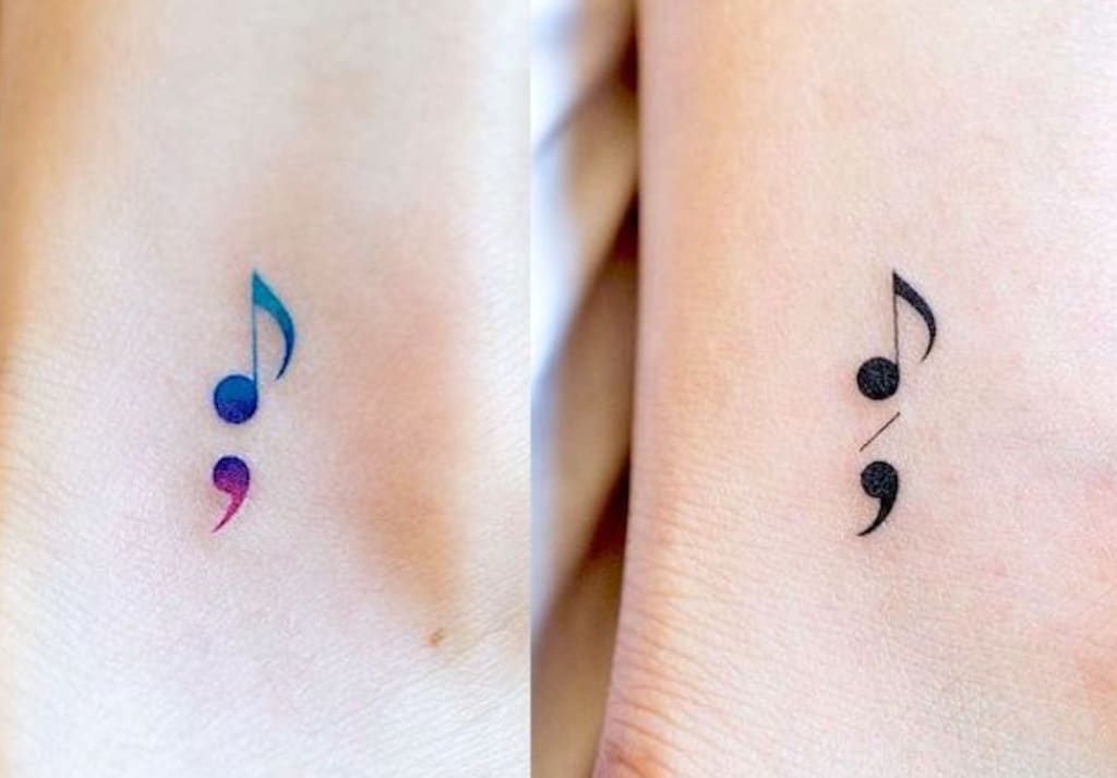 depression Semicolon tattoo design ideas