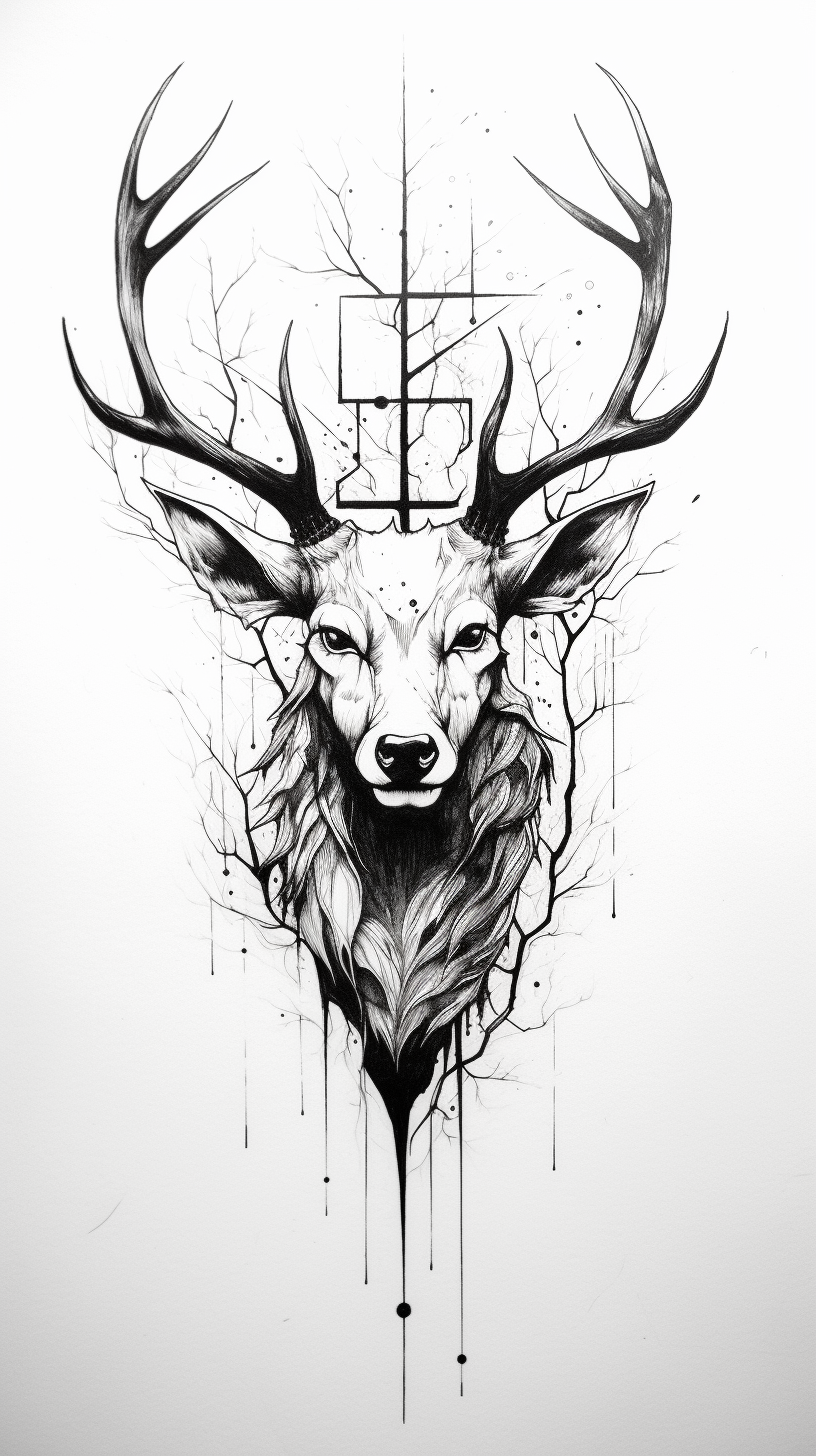 detailed moose tattoo illustrations