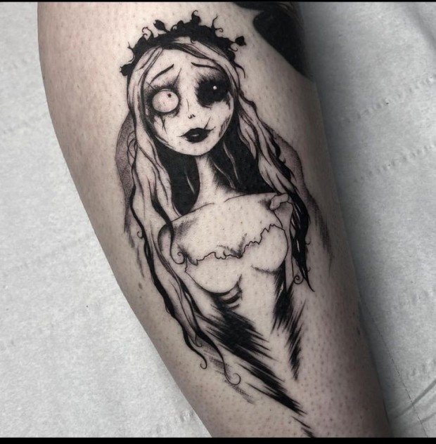 detailed Tim Burton tattoo designs.