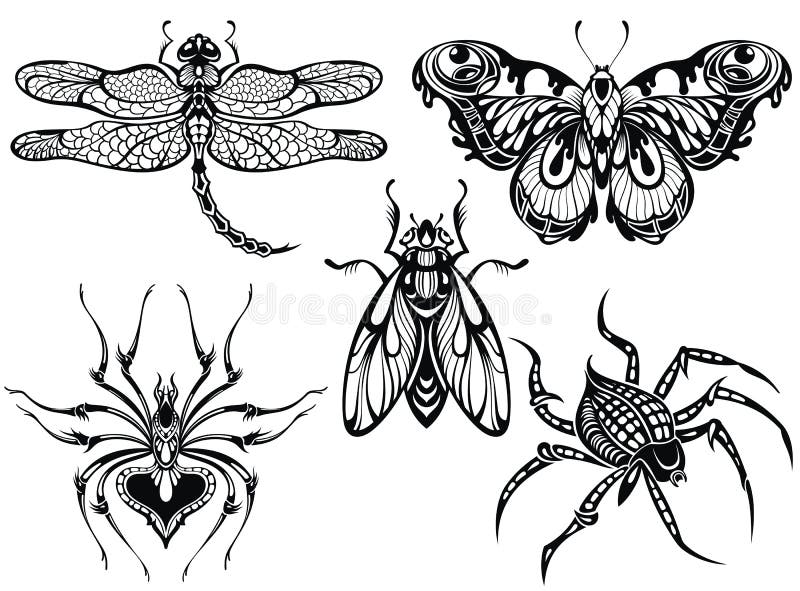 detailed tiny bug tattoos.