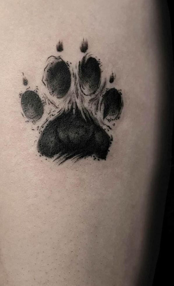 dog paw print tattoo ideas 0042