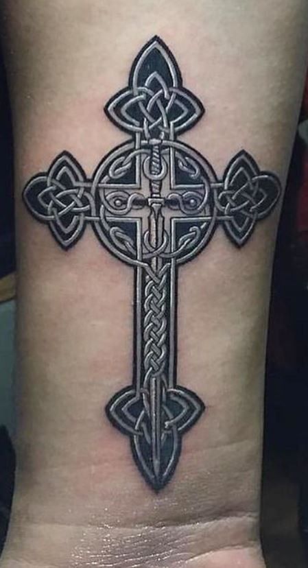 elegant celtic cross tattoo ideas