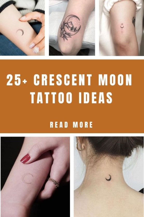 elegant crescent moon tattoo styles