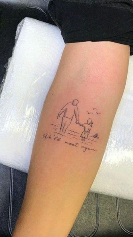 elegant father daughter tattoo styles