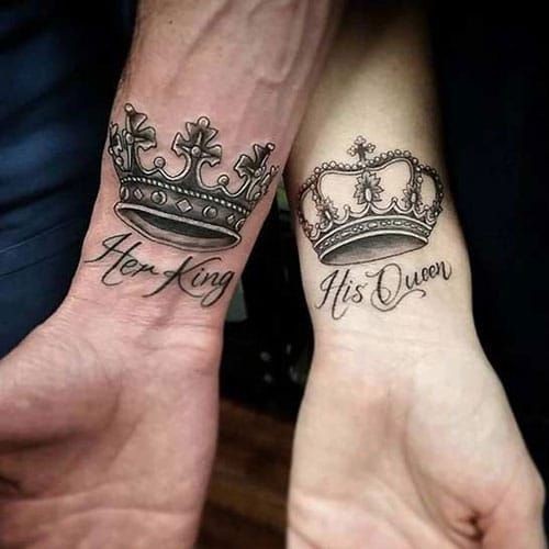 elegant king and queen tattoo designs