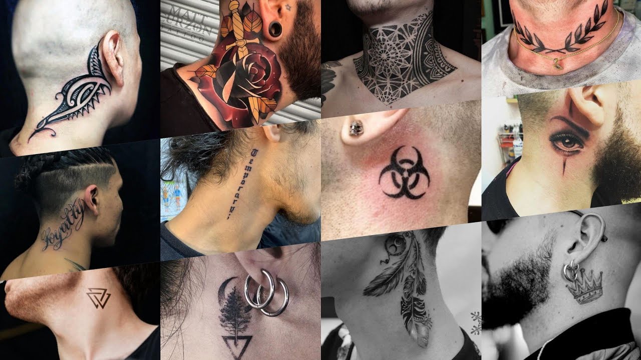 elegant small neck tattoo men suggestions