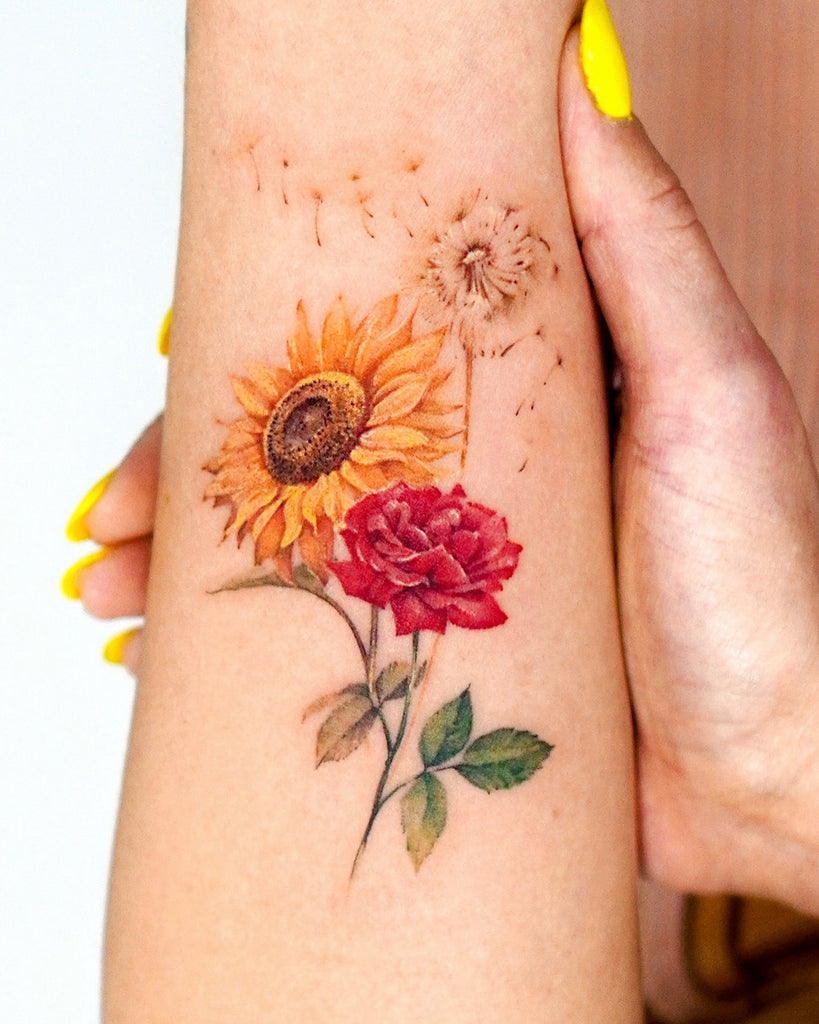 elegant small sunflower tattoos for a minimalist look