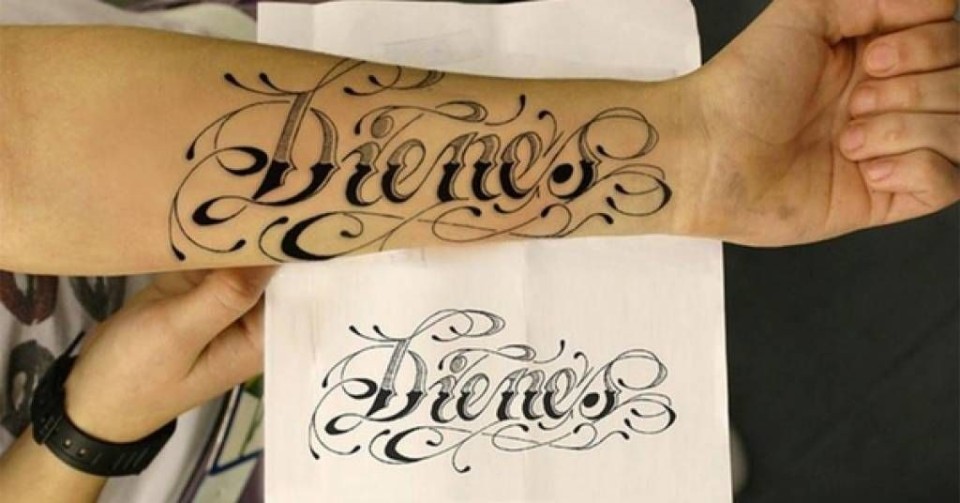 elegant tattoos featuring daughters name