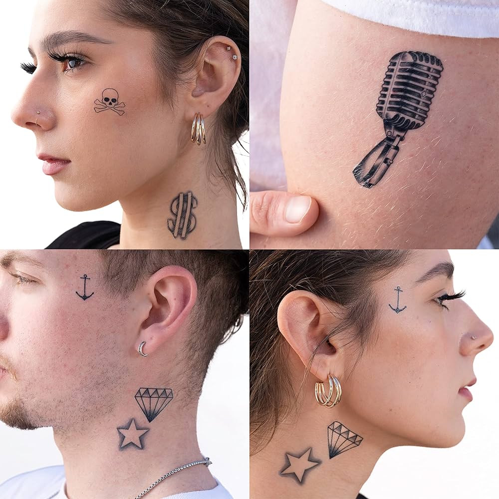 female small side face tattoo 0010