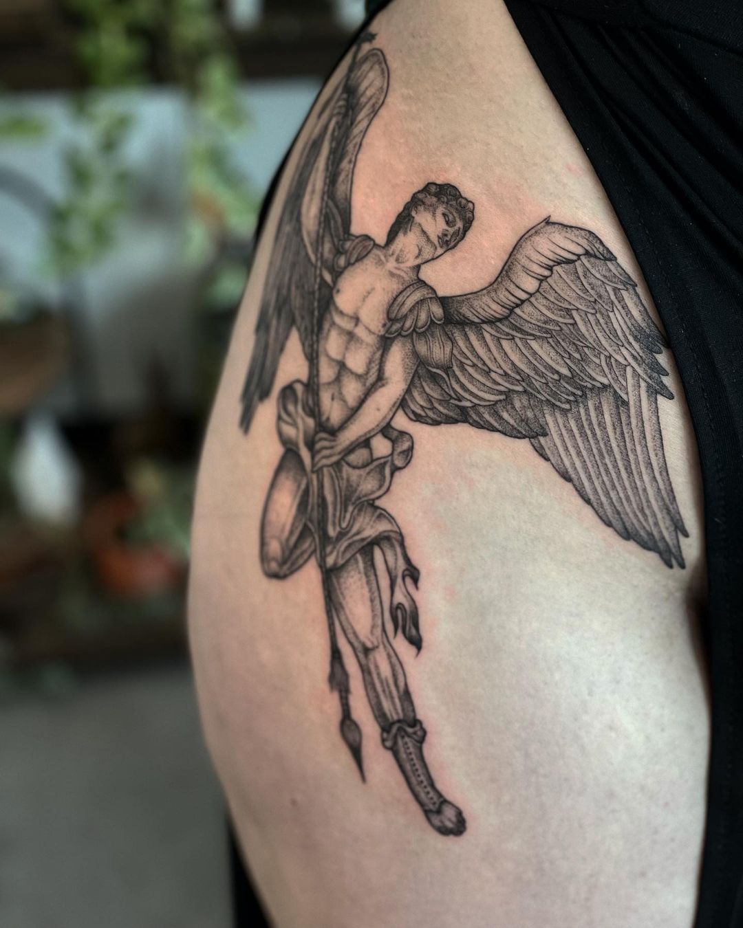 female st michael tattoo small 0019