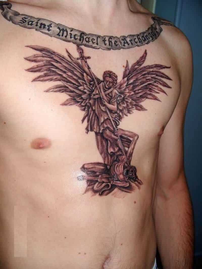 female st michael tattoo small 0047