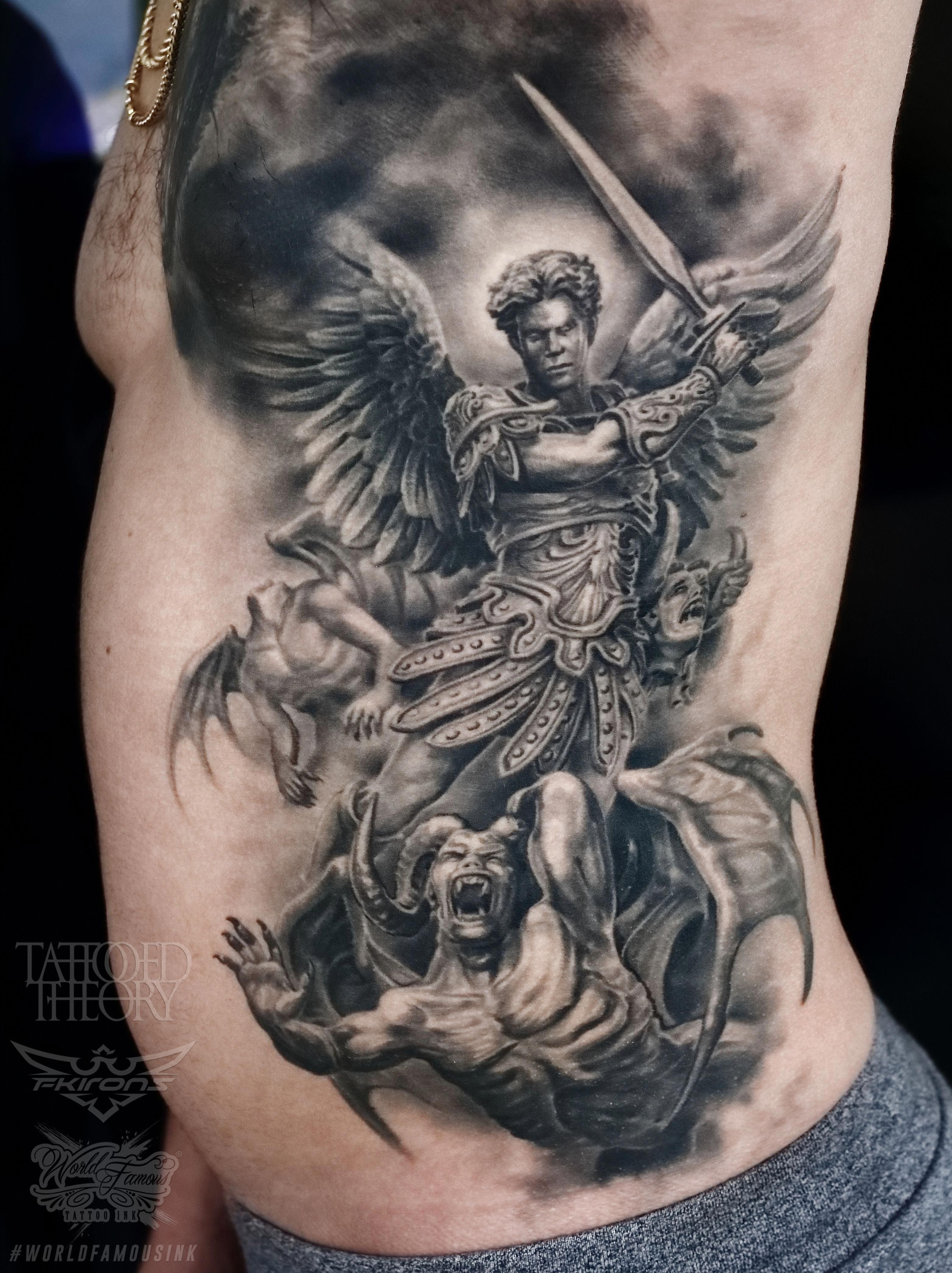 female st michael tattoo small 0051