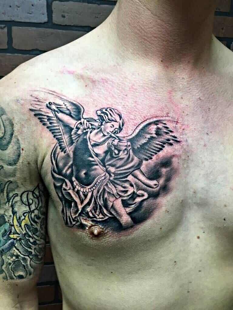 female st michael tattoo small 0054