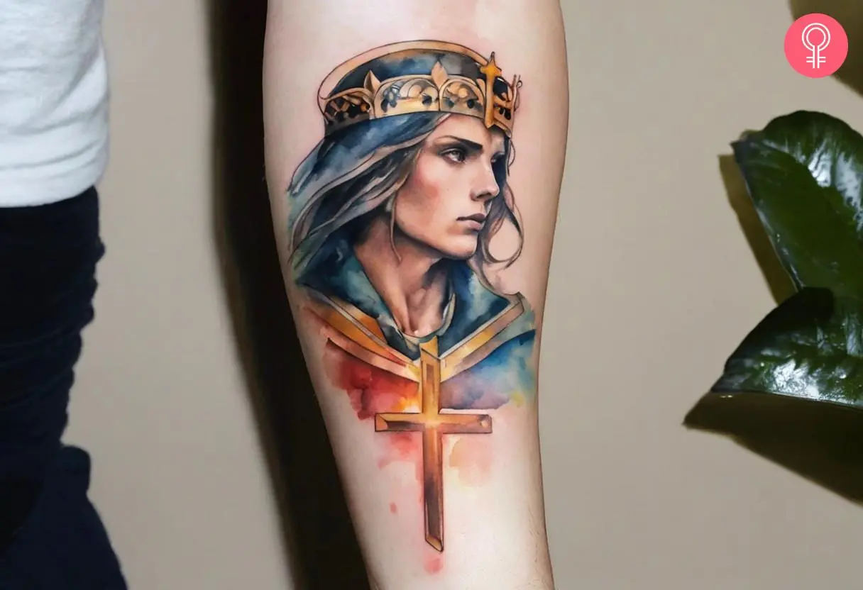 female st michael tattoo small 0058