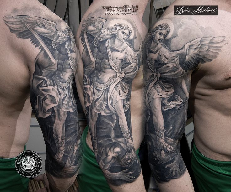 female st michael tattoo small 0063