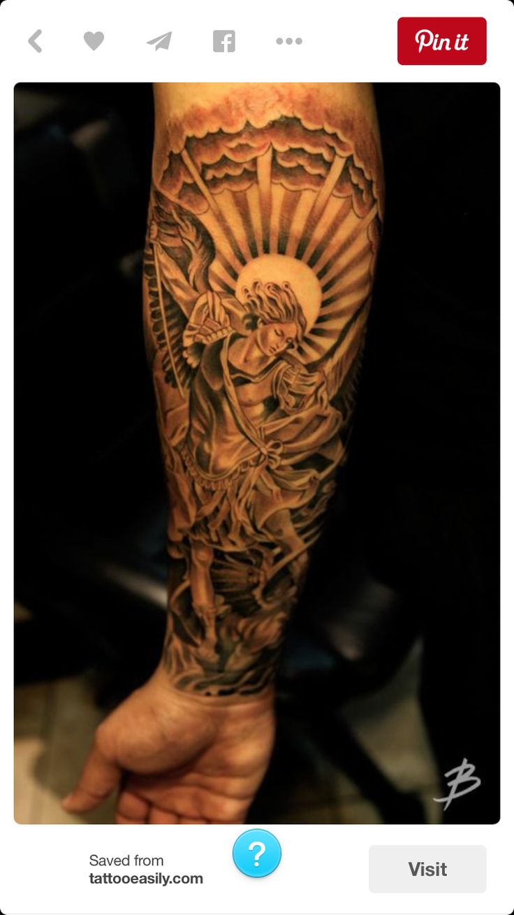 female st michael tattoo small 0076