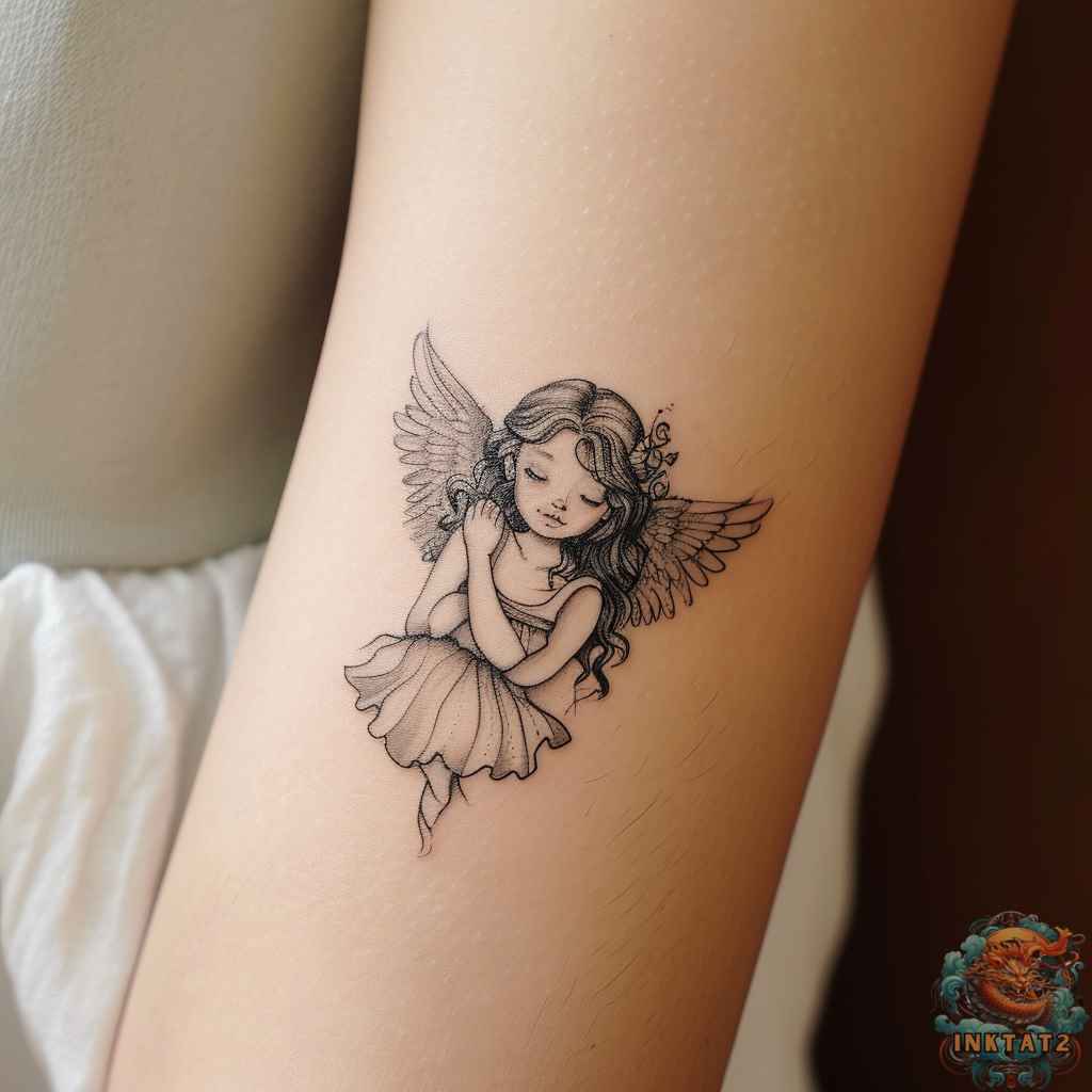 feminine angel tattoo ideas