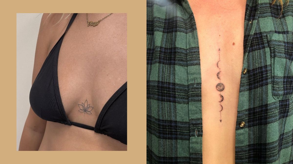 feminine cute small sternum tattoo patterns