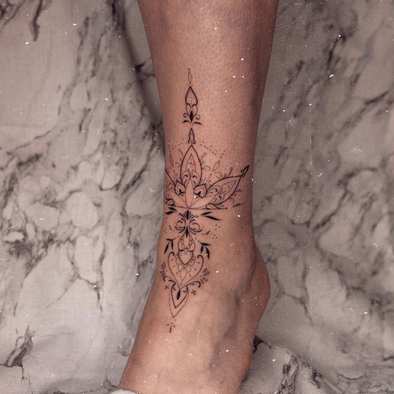 feminine leg tattoo ideas 0015