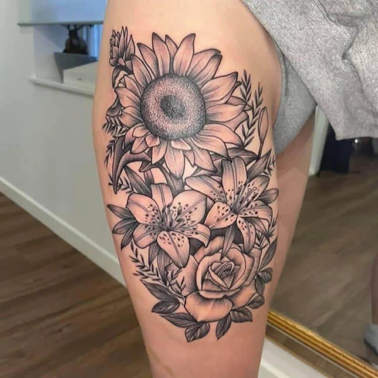 feminine leg tattoo ideas 0020