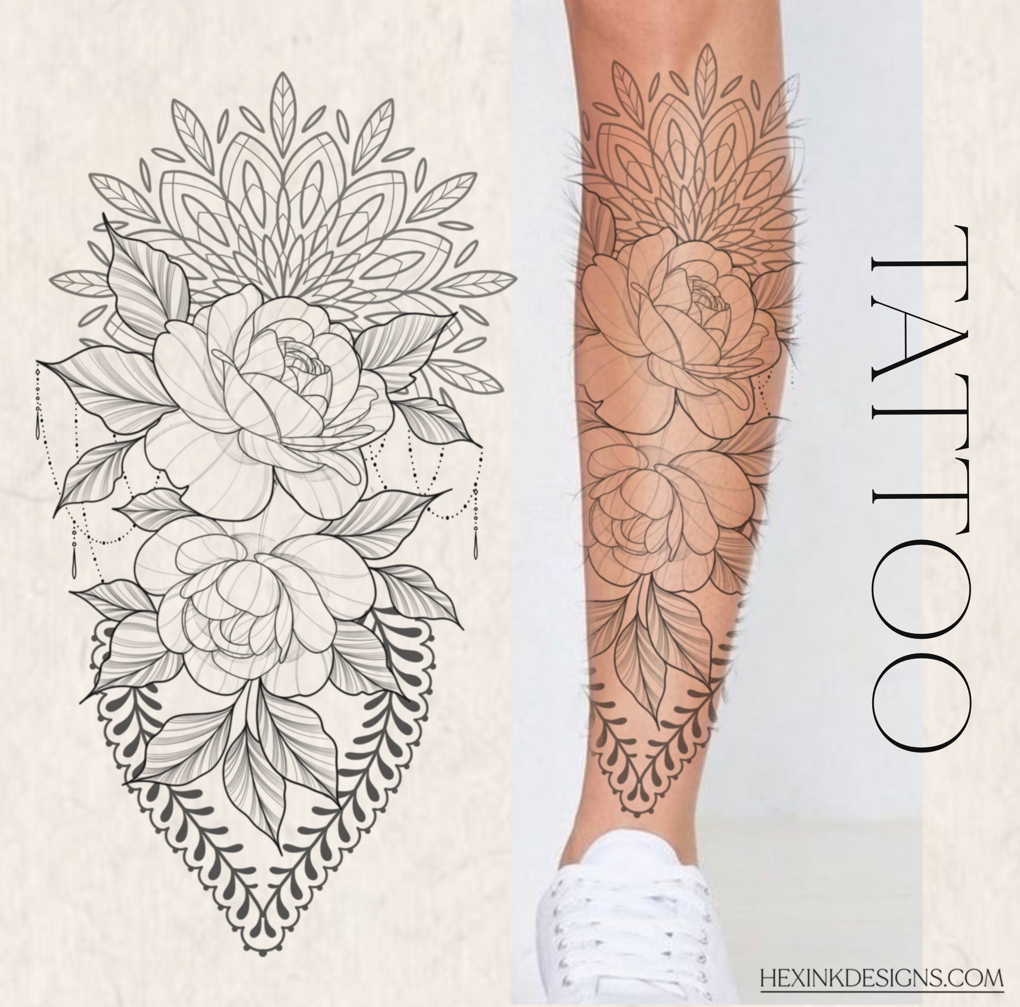 feminine leg tattoo ideas 0025