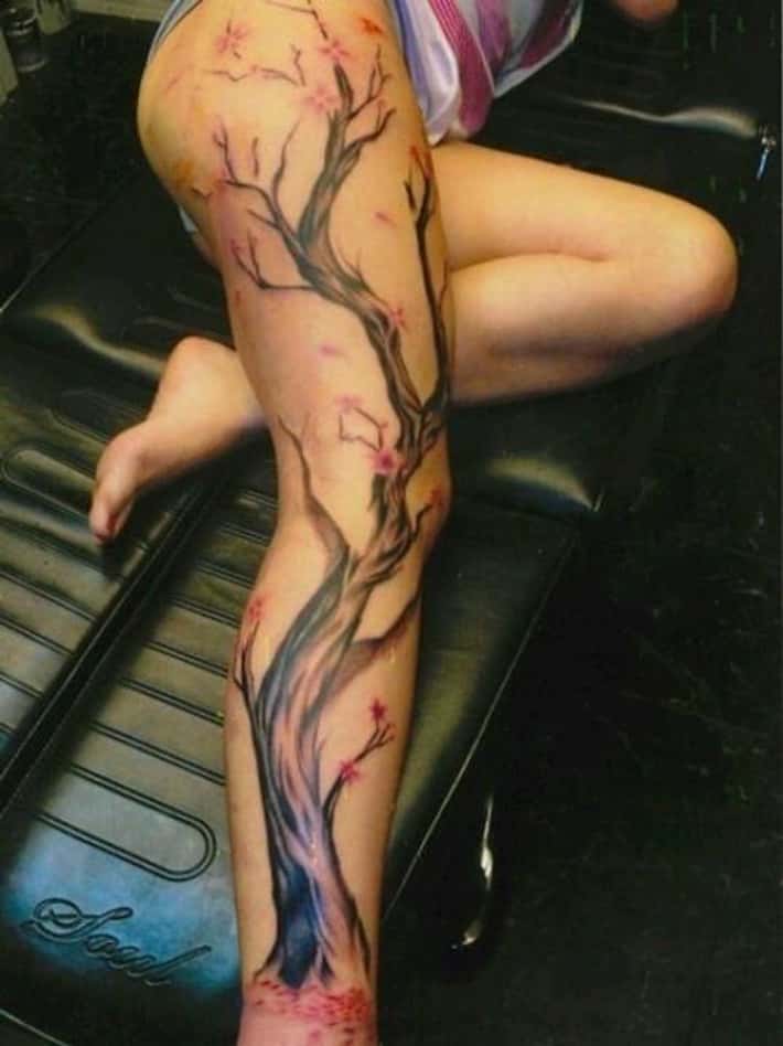 feminine leg tattoo ideas 0028