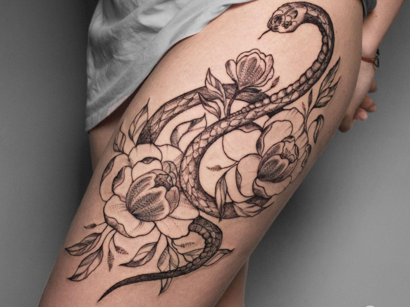 feminine leg tattoo ideas 0031