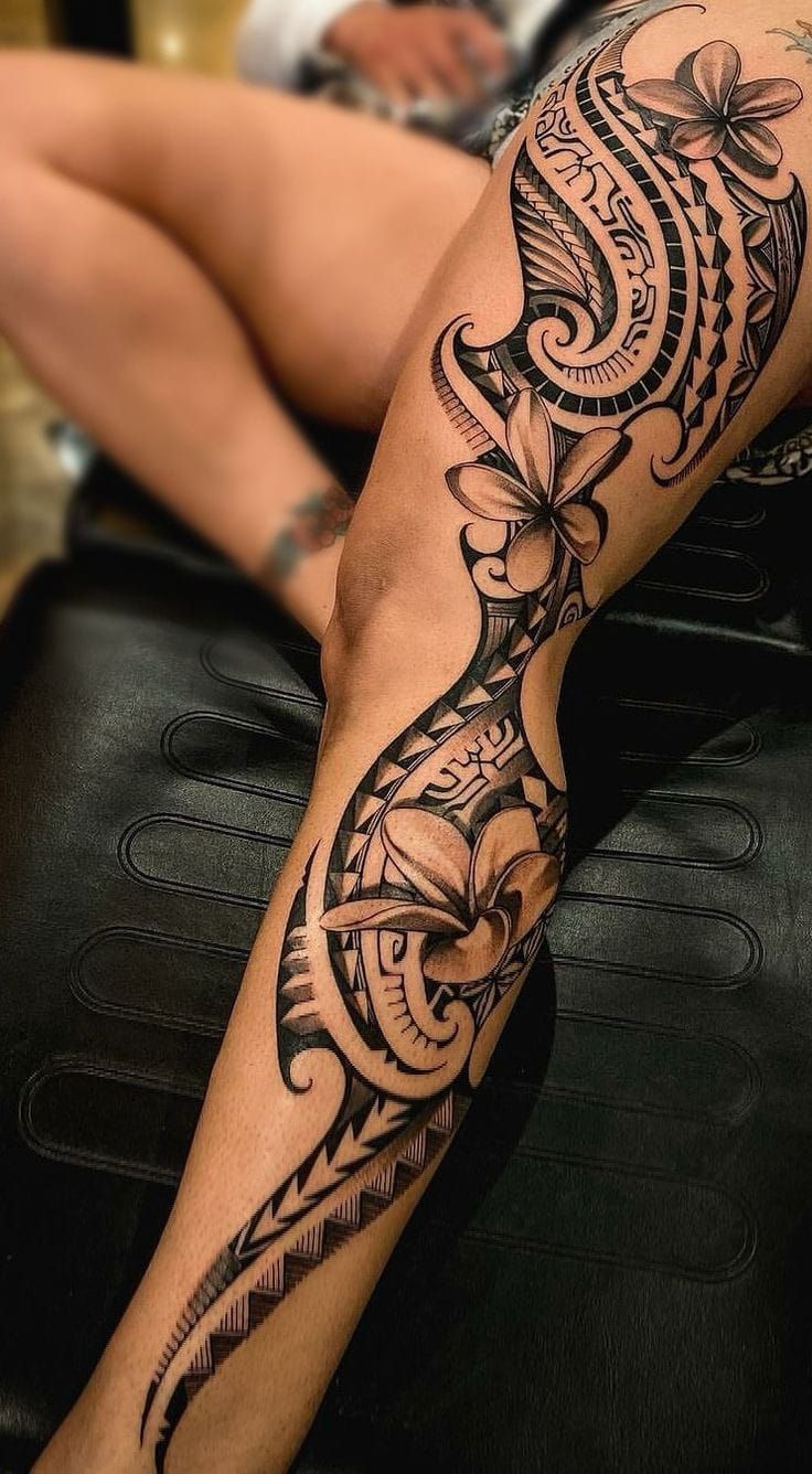 feminine leg tattoo ideas 0034