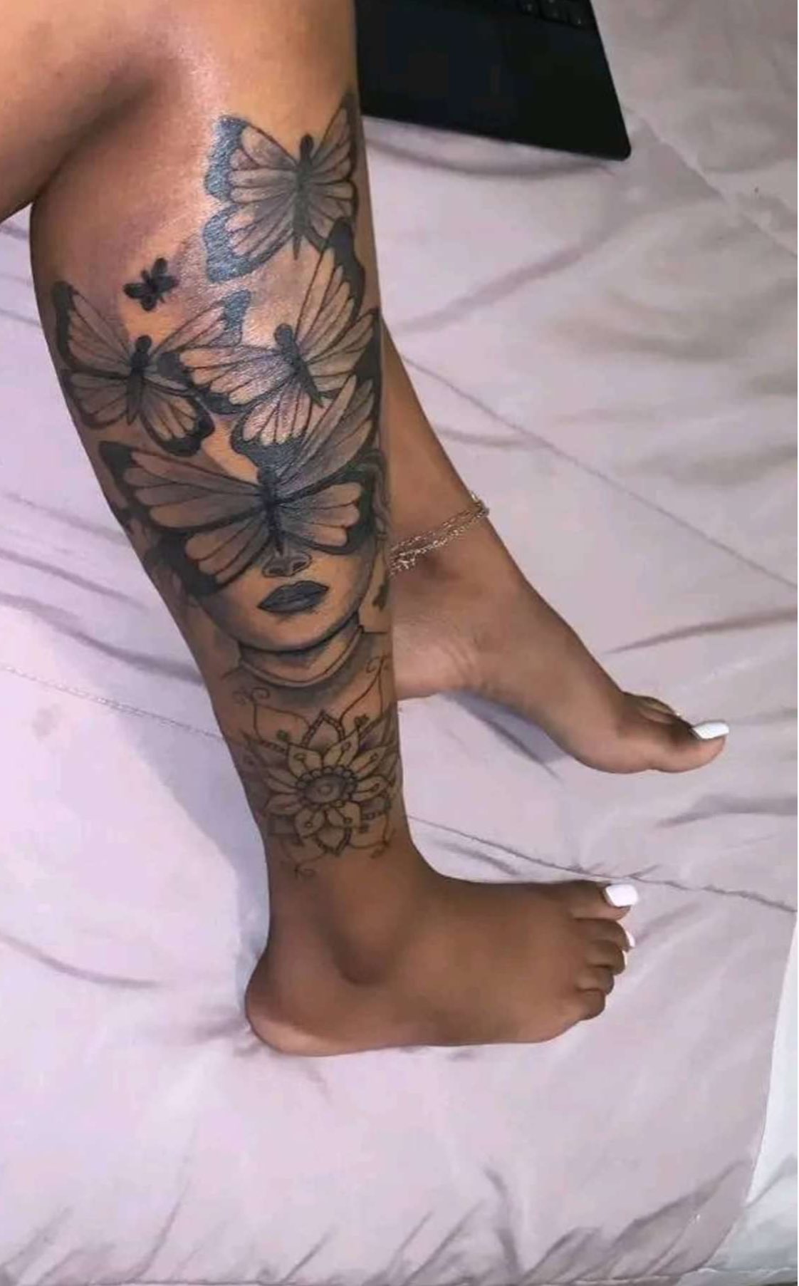 feminine leg tattoo ideas 0054