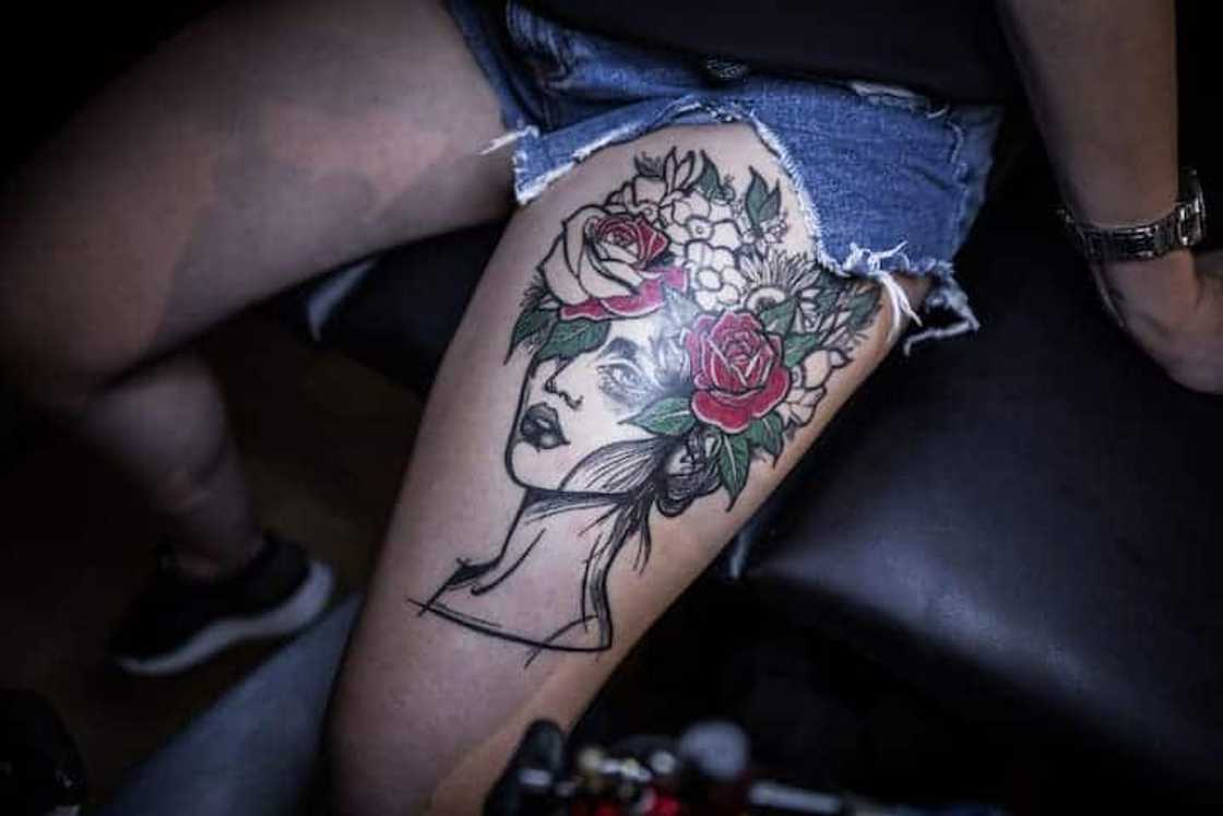 feminine leg tattoo ideas 0063