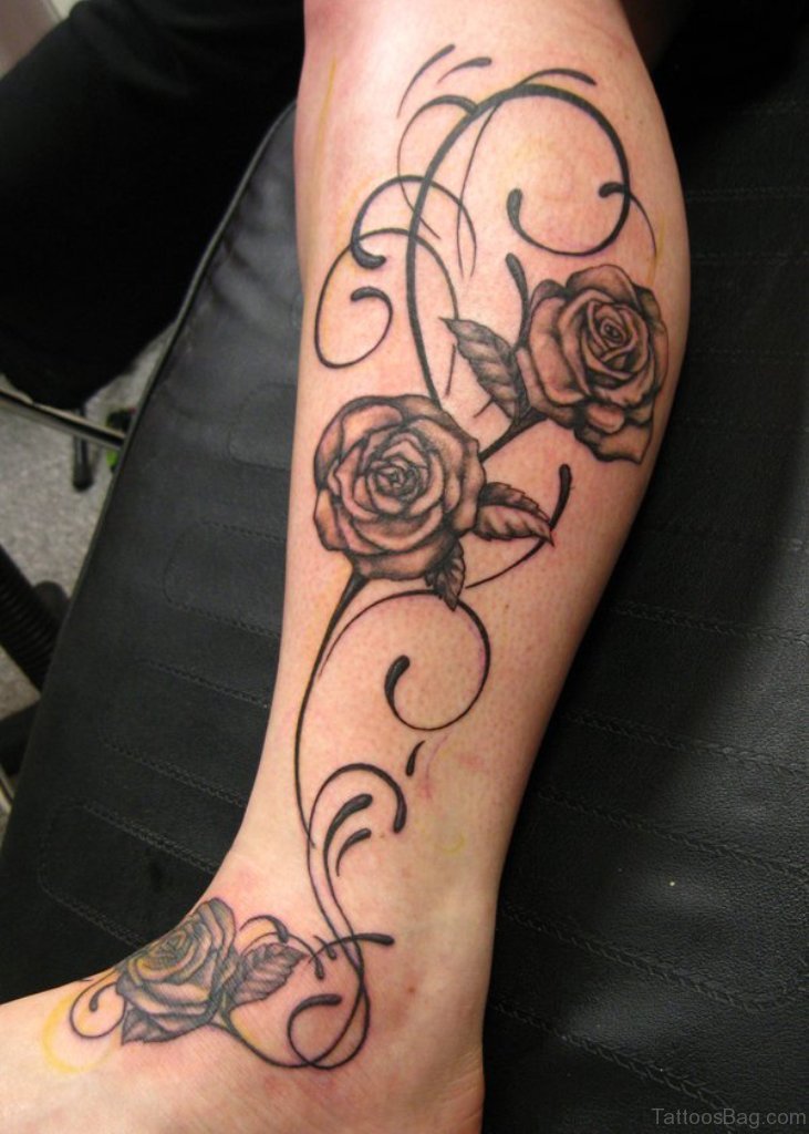 feminine leg tattoo ideas 0073