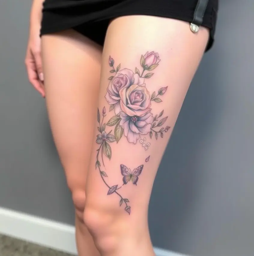 feminine leg tattoo ideas 0083