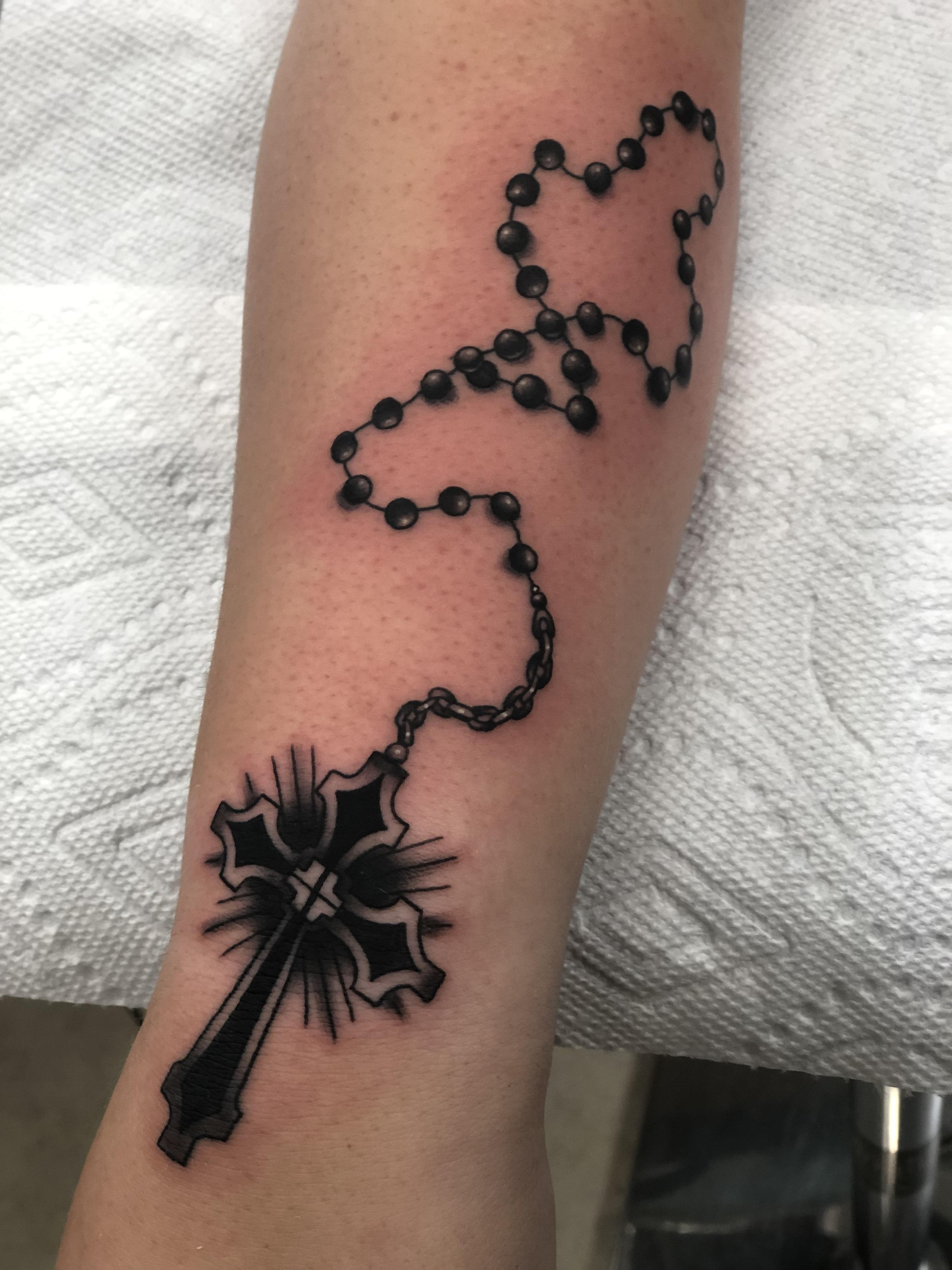 feminine rosary tattoo ideas