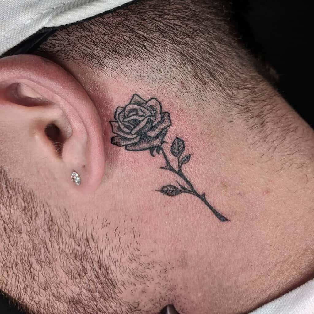 feminine small rose neck tattoo trends