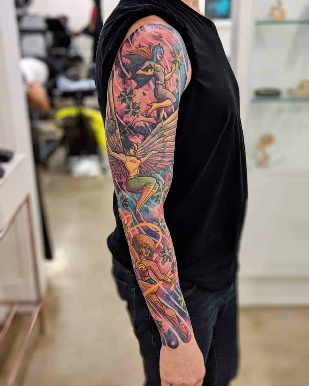 floral tattoo sleeve designs for men