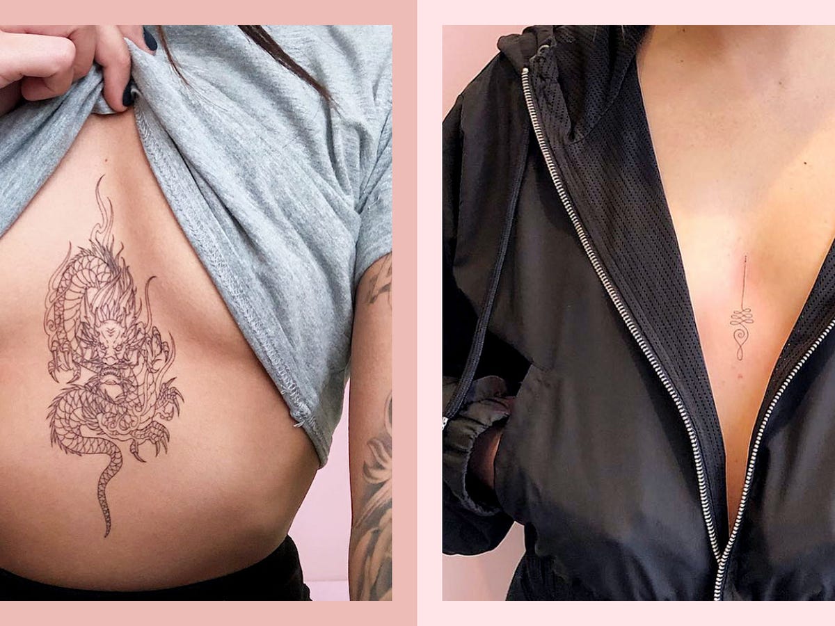 floral under boob tattoo ideas