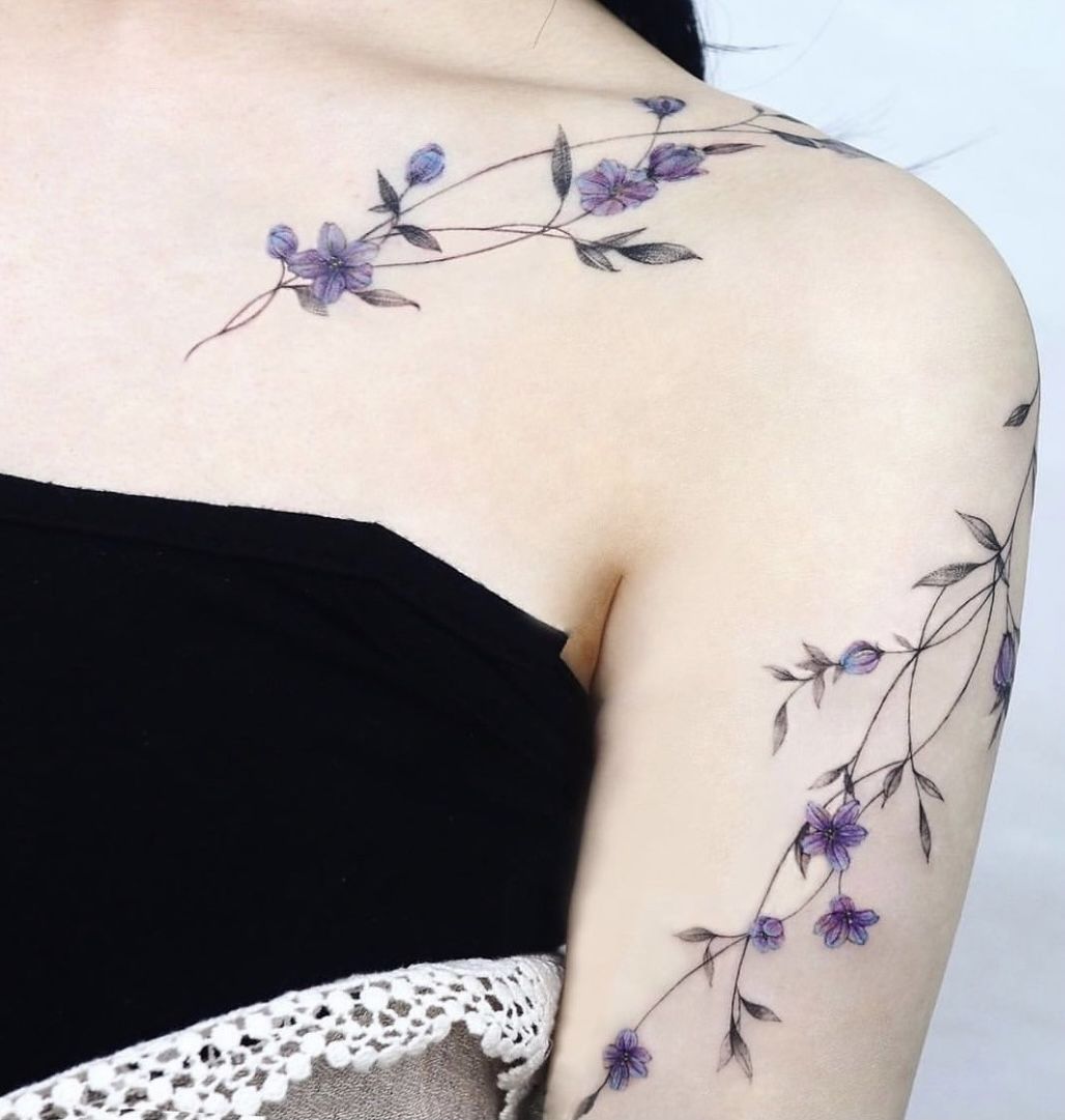 Flower shoulder tattoo ideas 0038