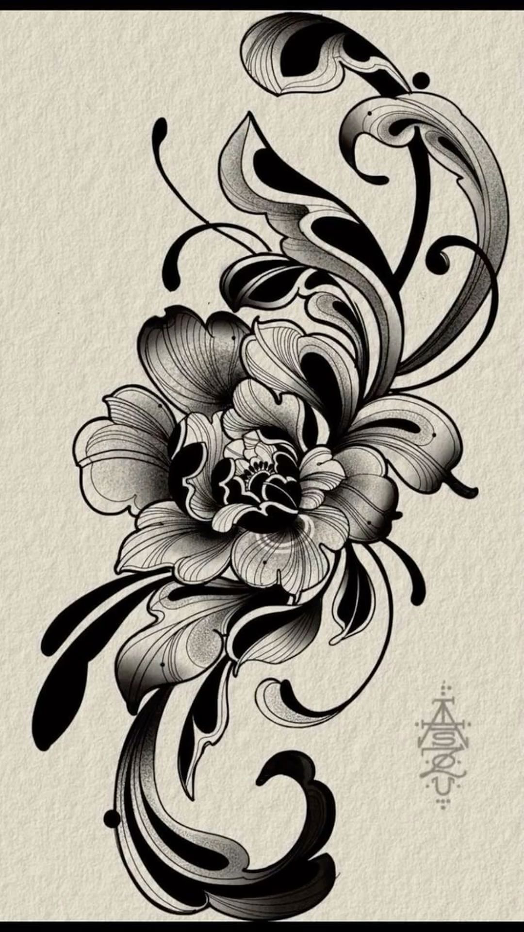 Flower thigh tattoo ideas 0012