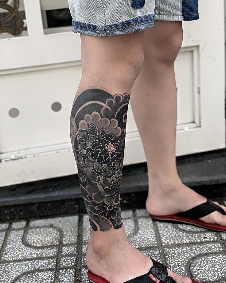 Flower thigh tattoo ideas 0096