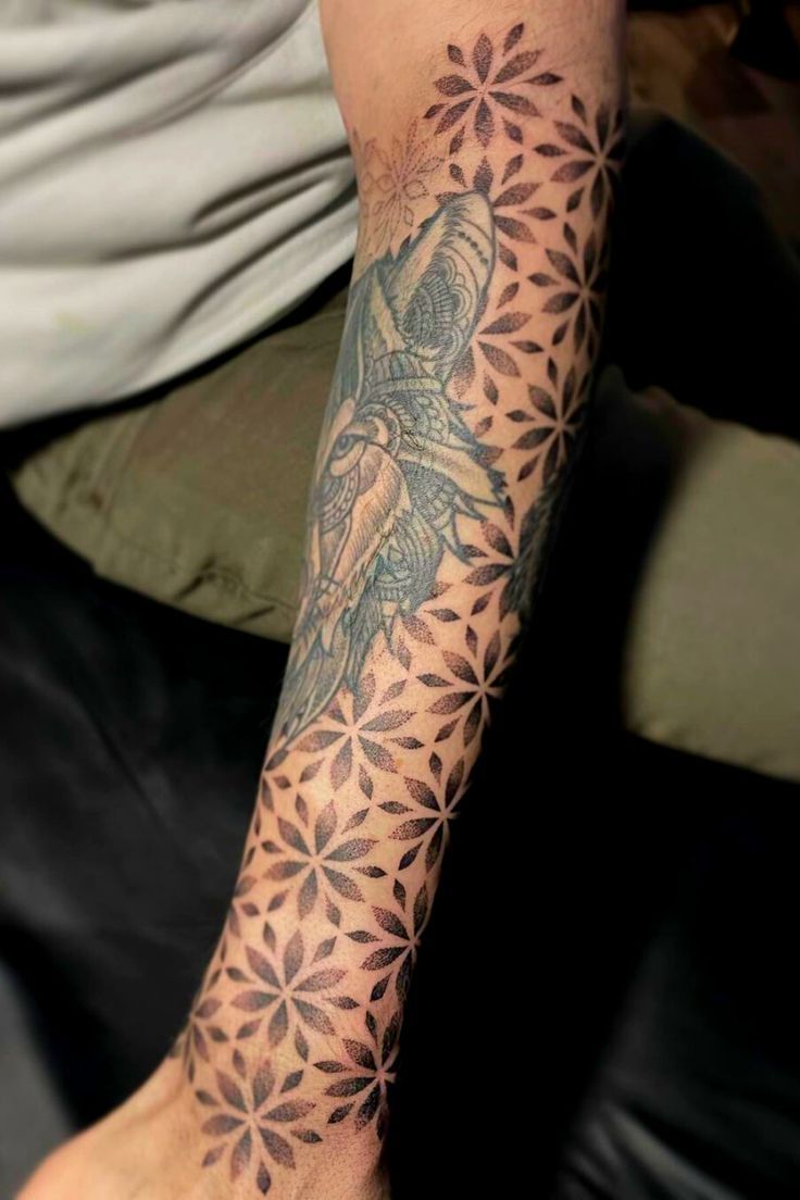 geometric tattoo sleeve filler ideas