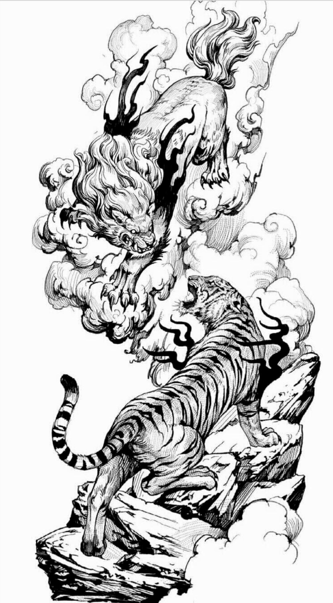 geometric tiger tattoo ideas