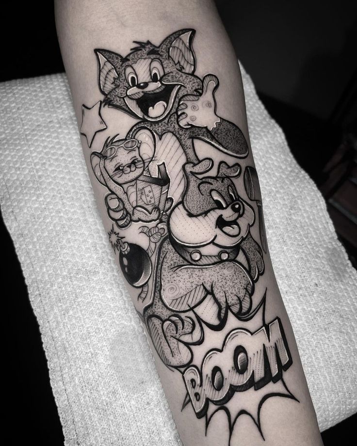 iconic Tom and Jerry hood tattoo inspirations